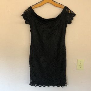 NWOT Ambience black lace dress size L